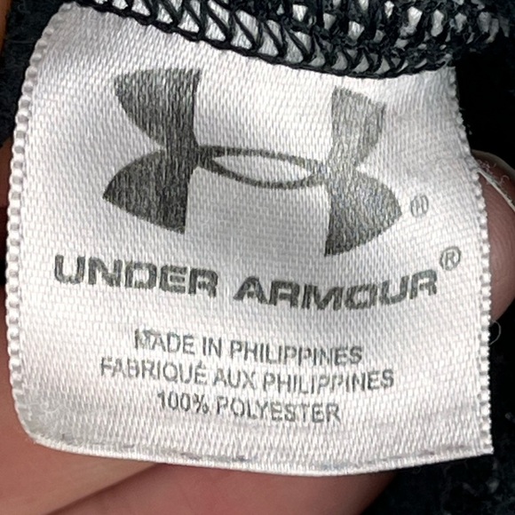 UNDER ARMOUR Womens Zip Up Jacket Black Geometric Print Fleece Neck - Picture 2 of 16